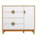 Cômoda Sapateira 4 Gavetas 1 Porta 100% MDF Cauê  Cinamomo/Branco