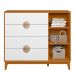 Cômoda Sapateira 4 Gavetas 1 Porta 100% MDF Cauê  Cinamomo/Branco