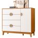 Cômoda Sapateira 4 Gavetas 1 Porta 100% MDF Cauê  Cinamomo/Branco
