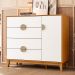 Cômoda Sapateira 4 Gavetas 1 Porta 100% MDF Cauê  Cinamomo/Branco