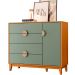 Cômoda Sapateira 4 Gavetas 1 Porta 100% MDF Cauê  Cinamomo/Sálvia
