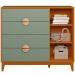 Cômoda Sapateira 4 Gavetas 1 Porta 100% MDF Cauê  Cinamomo/Sálvia