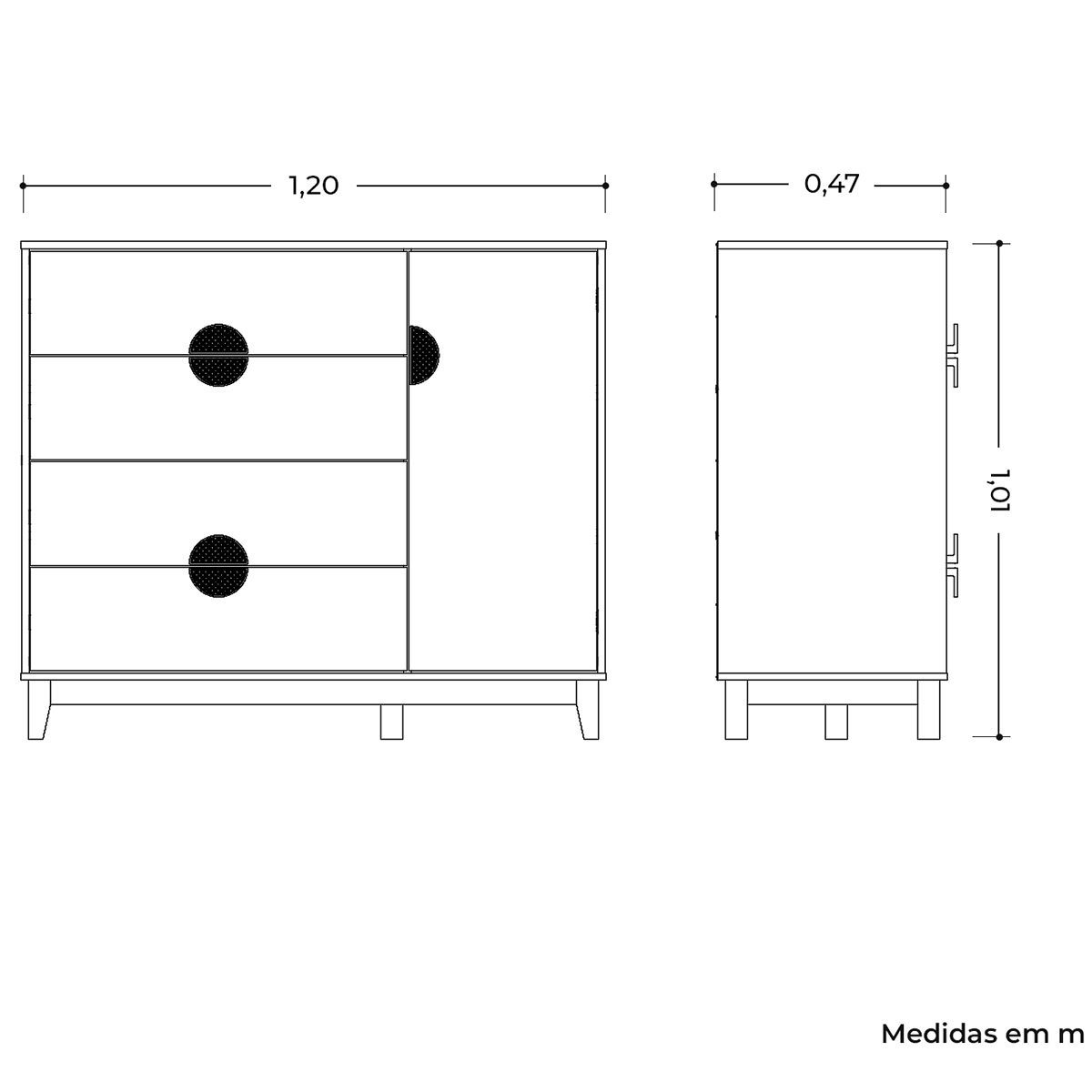 Cômoda Sapateira 4 Gavetas 1 Porta 100% MDF Cauê  Cinamomo/Sálvia