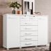 Cômoda Sapateira Grande 7 Gavetas 2 Portas MDP/MDF Santana Branco