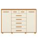 Cômoda Sapateira Grande 7 Gavetas 2 Portas MDP/MDF Santana Cinamomo/Off White