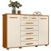 Cômoda Sapateira Grande 7 Gavetas 2 Portas MDP/MDF Santana Cinamomo/Off White