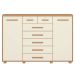 Cômoda Sapateira Grande 7 Gavetas 2 Portas MDP/MDF Santana Freijó/Off White