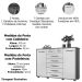 Cômoda Sapateira Grande 7 Gavetas 2 Portas MDP/MDF Santana Freijó/Titanium