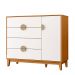 Cômoda Sapateira Ipe Quarto com 4 Gavetas e 1 Porta Cinamomo/Branco