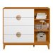Cômoda Sapateira Ipe Quarto com 4 Gavetas e 1 Porta Cinamomo/Branco