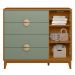 Cômoda Sapateira Ipe Quarto com 4 Gavetas e 1 Porta Cinamomo/Salvia