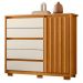 Cômoda Sapateira Quarto Duetto 05 gavetas e 1 Porta Ripada Cinamomo/Off White