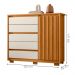Cômoda Sapateira Quarto Duetto 05 gavetas e 1 Porta Ripada Cinamomo/Off White