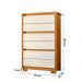 Cômoda Unno 79cm 6 Gavetas com Pés Plástico Off White/Cinamomo