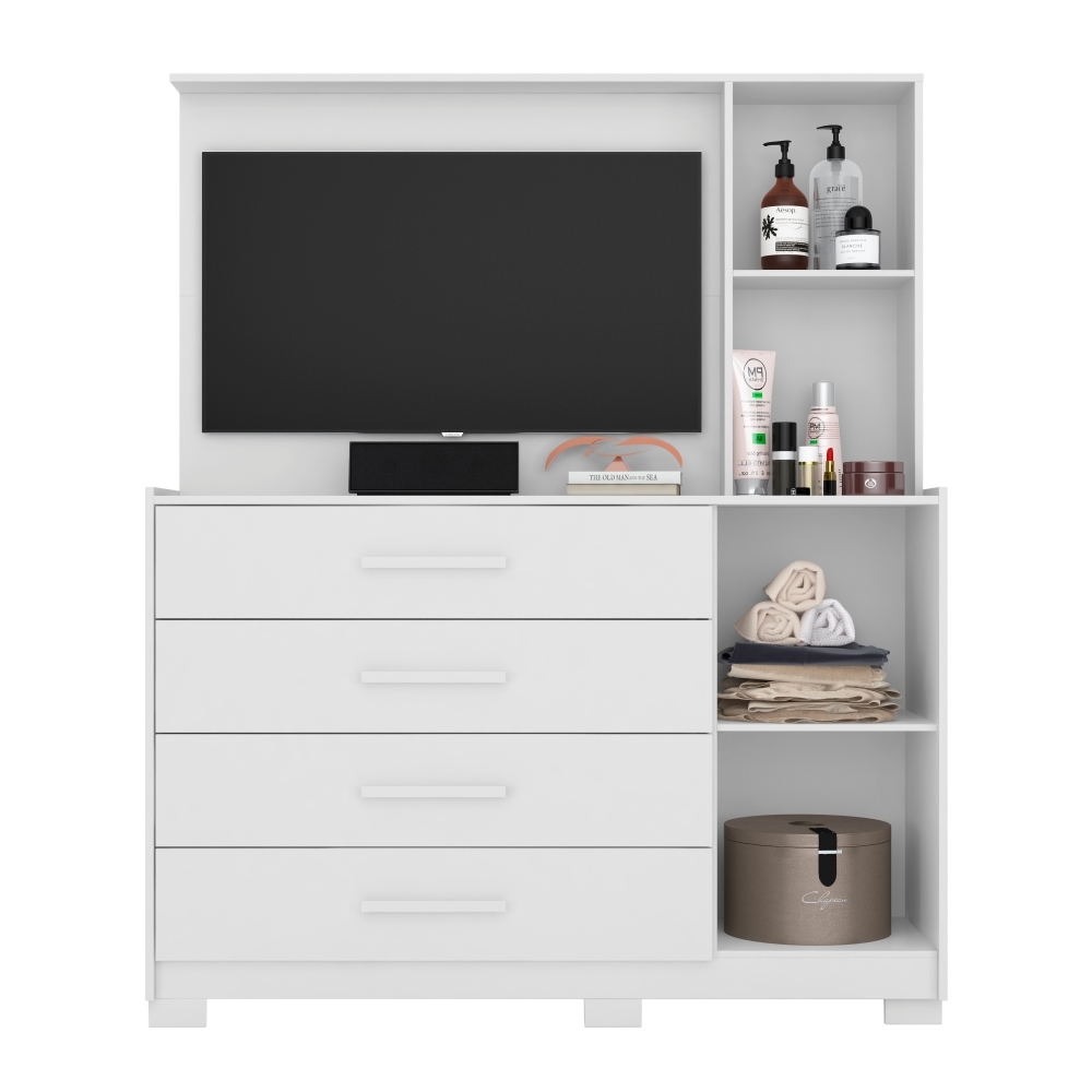 Cômoda Veneza Branco com Espelho