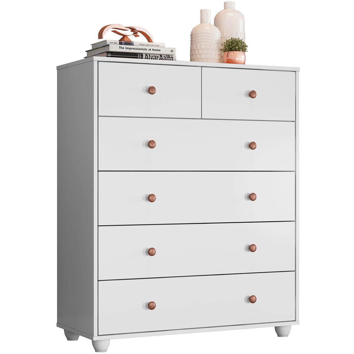Cômoda Vittória 6 Gavetas Branco Móveis Albatroz