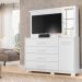 Cômoda com Painel para Tv 43" 4 Gavetas 2 Portas Ilha Bela Branco Fosco Liso