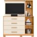 Cômoda com Painel para Tv 43" 4 Gavetas 2 Portas Ilha Bela Carvalho Grife/Off White