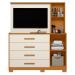 Cômoda com Painel para Tv 43" 4 Gavetas 2 Portas Ilha Bela Cinamomo/Off White