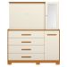 Cômoda com Painel para Tv 43" 4 Gavetas 2 Portas Ilha Bela Cinamomo/Off White