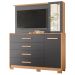 Cômoda com Painel para Tv 43" 4 Gavetas 2 Portas Ilha Bela Freijó/Titanium