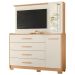 Cômoda com Painel para Tv 43" 4 Gavetas 2 Portas Ilha Bela Freijo/Off White