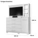 Cômoda com Painel para Tv 43" 4 Gavetas 2 Portas Ilha Bela Freijo/Off White