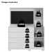 Cômoda com Painel para Tv 43" 4 Gavetas 2 Portas Ilha Bela Freijo/Off White