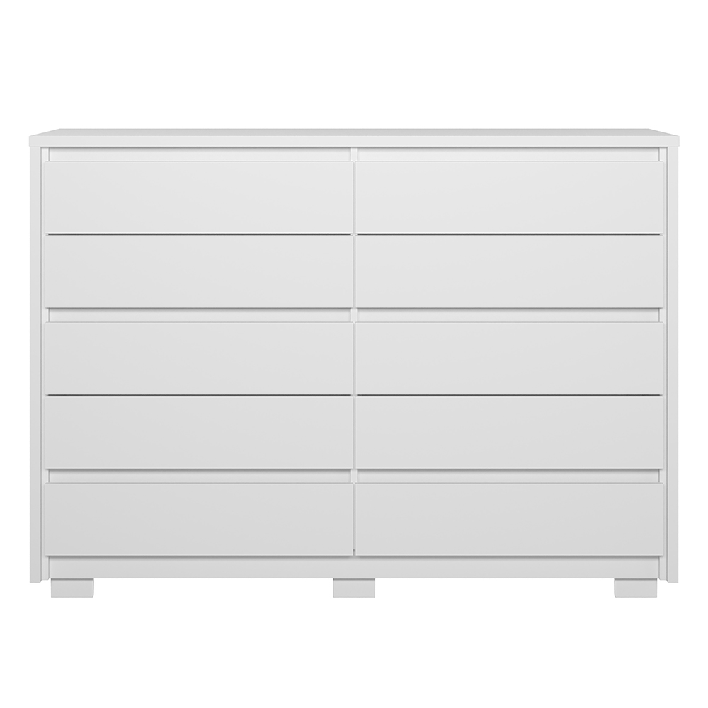 Cômoda para Quarto 10 Gavetas 151cm Duetto Branco - Albatroz