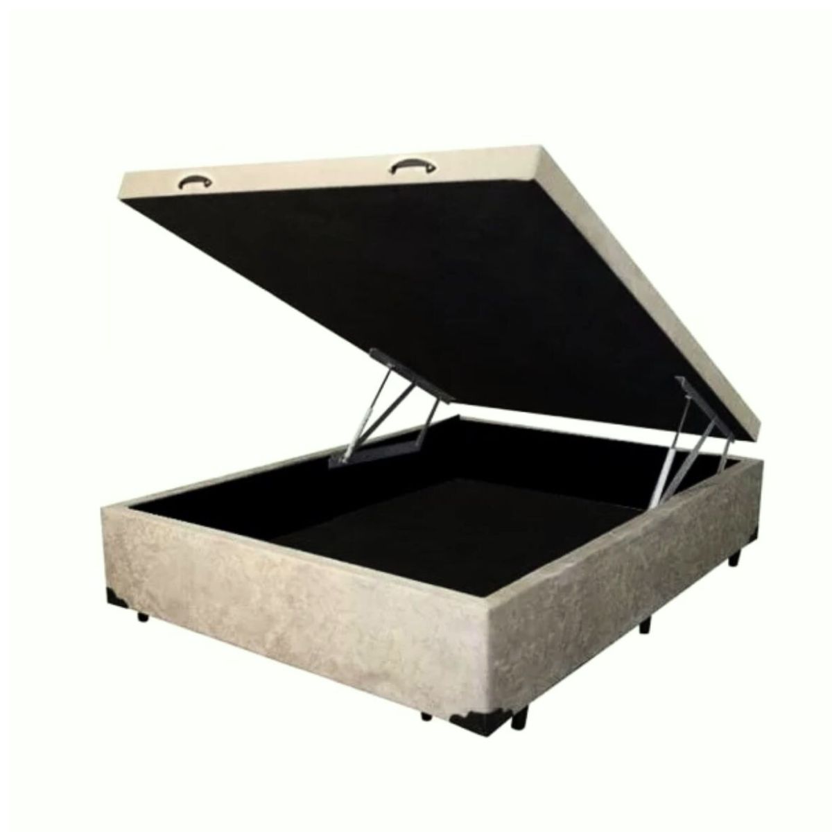 Cama Box Baú Casal com 48cm de altura -  Super Reforçada - Suede