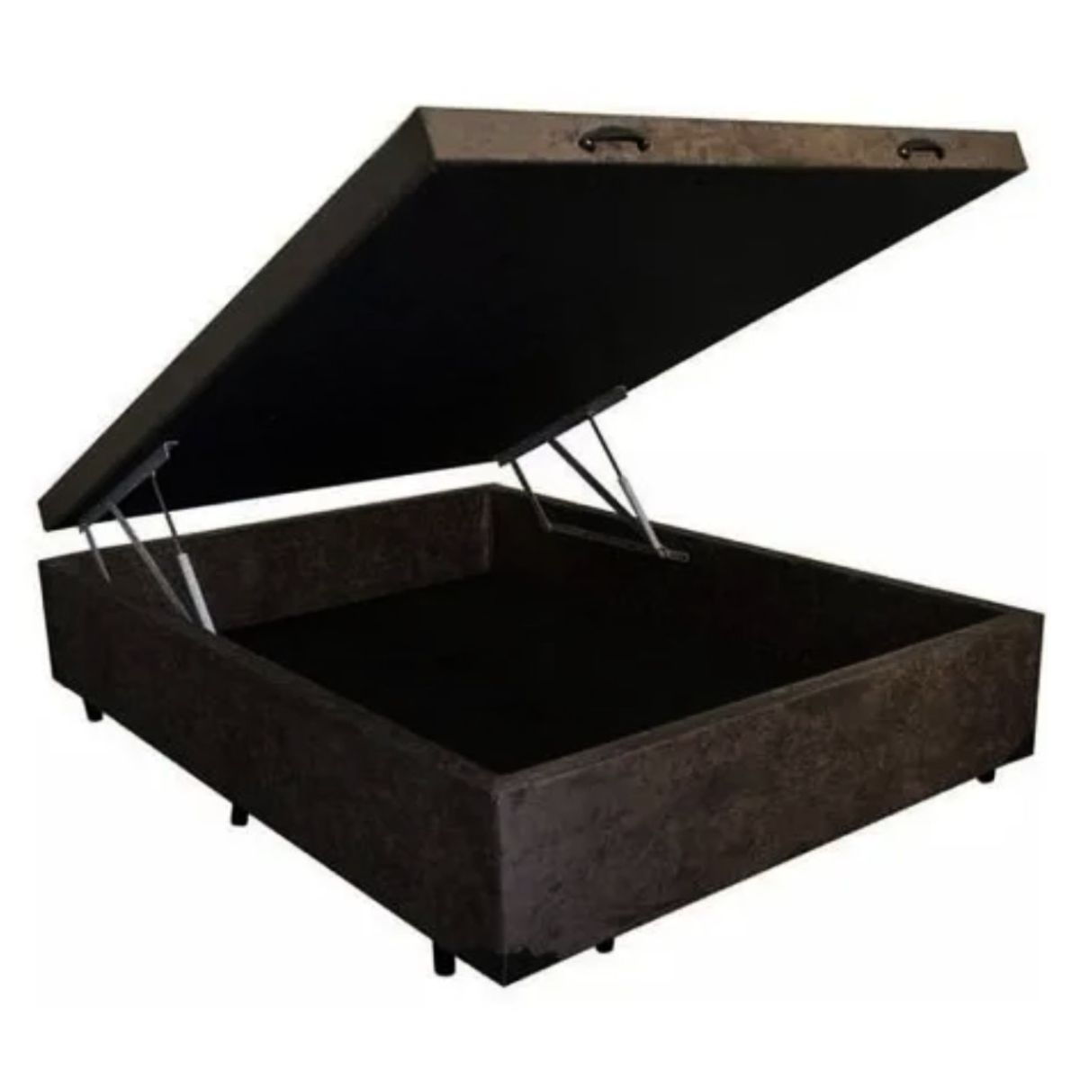 Cama Box Baú Casal com 48cm de altura -  Super Reforçada - Suede
