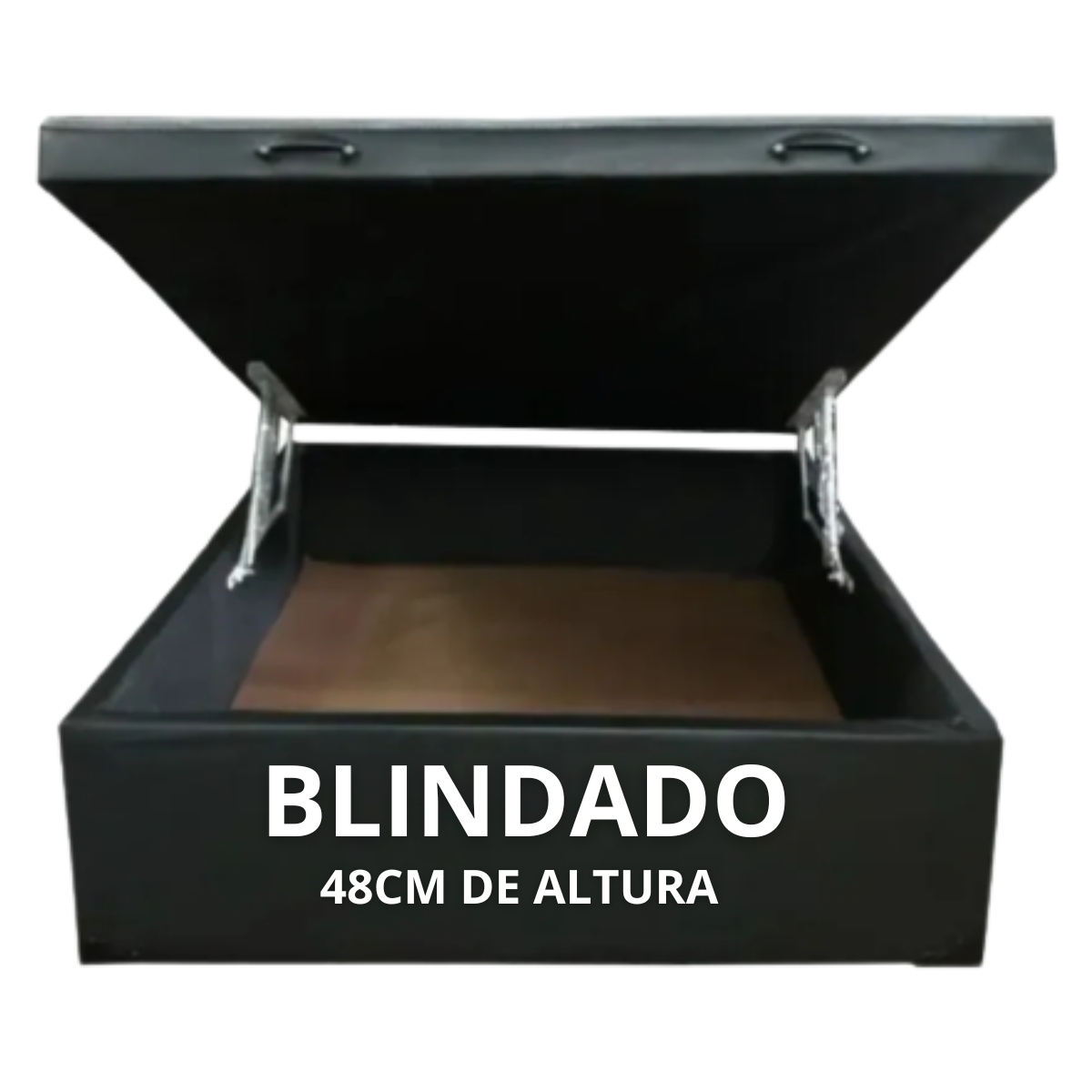 Cama Box Baú Casal com 48cm de altura - Blindado / Reforçado