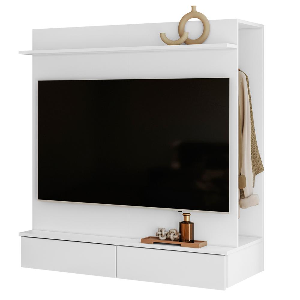 Closet com Painel Wave 108cm 2 Gavetas e Cabideiro Branco