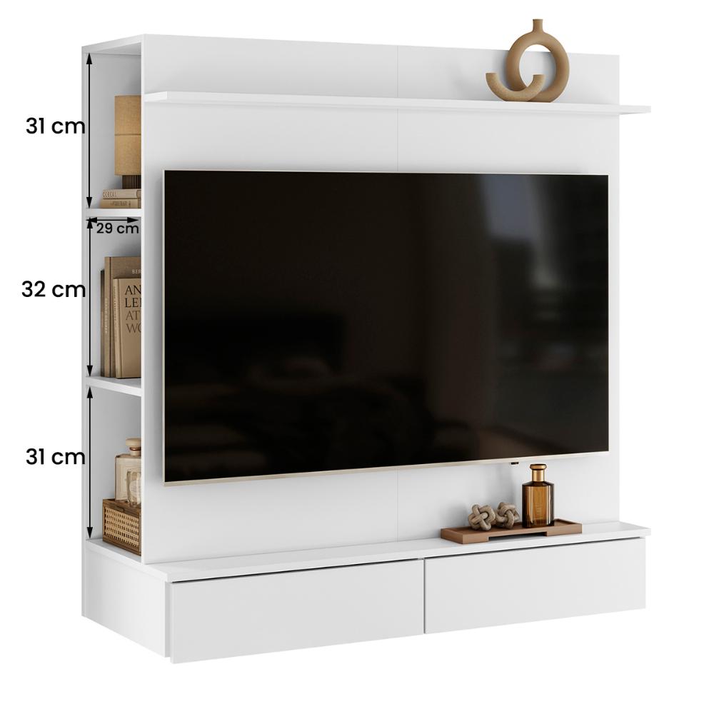 Closet com Painel Wave 108cm 2 Gavetas e Cabideiro Branco