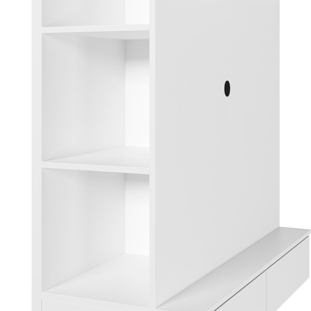 Closet com Painel Wave 108cm 2 Gavetas e Cabideiro Branco