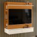 Closet com Painel Wave 108cm 2 Gavetas e Cabideiro Cinamomo/Off White