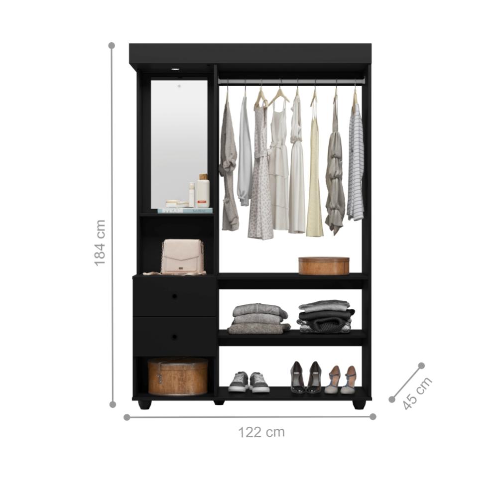 Closet e Camarim Mesquite Preto Fosco Liso