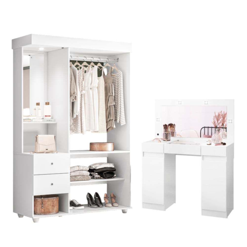 Closet e Camarim Wako Branco Fosco Liso