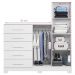 Comoda New Master Quarto Com 5 Gavetas 2 Portas e Espelho Branco