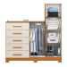 Comoda New Master Quarto Com 5 Gavetas 2 Portas e Espelho Cinamomo/Off White