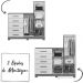 Comoda New Master Quarto Com 5 Gavetas 2 Portas e Espelho Cinamomo/Off White