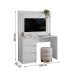 Escrivaninha com Painel Doble Ripado 120cm 3 Gavetas Branco