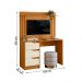 Escrivaninha com Painel Doble Ripado 120cm 3 Gavetas Cinamomo/Off White
