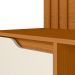 Escrivaninha com Painel Doble Ripado 120cm 3 Gavetas Cinamomo/Off White