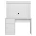 Escrivaninha com Painel até 42" Ripada 3 Gavetas Noble Branco