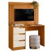 Escrivaninha com Painel até 42" Ripada 3 Gavetas Noble Cinamomo/Off White