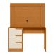 Escrivaninha com Painel até 42" Ripada 3 Gavetas Noble Cinamomo/Off White