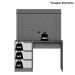 Escrivaninha com Painel até 42" Ripada 3 Gavetas Noble Cinamomo/Off White