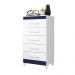 Gaveteiro Fenix Branco Flex Rosa Titanium Azul 5 Gavetas