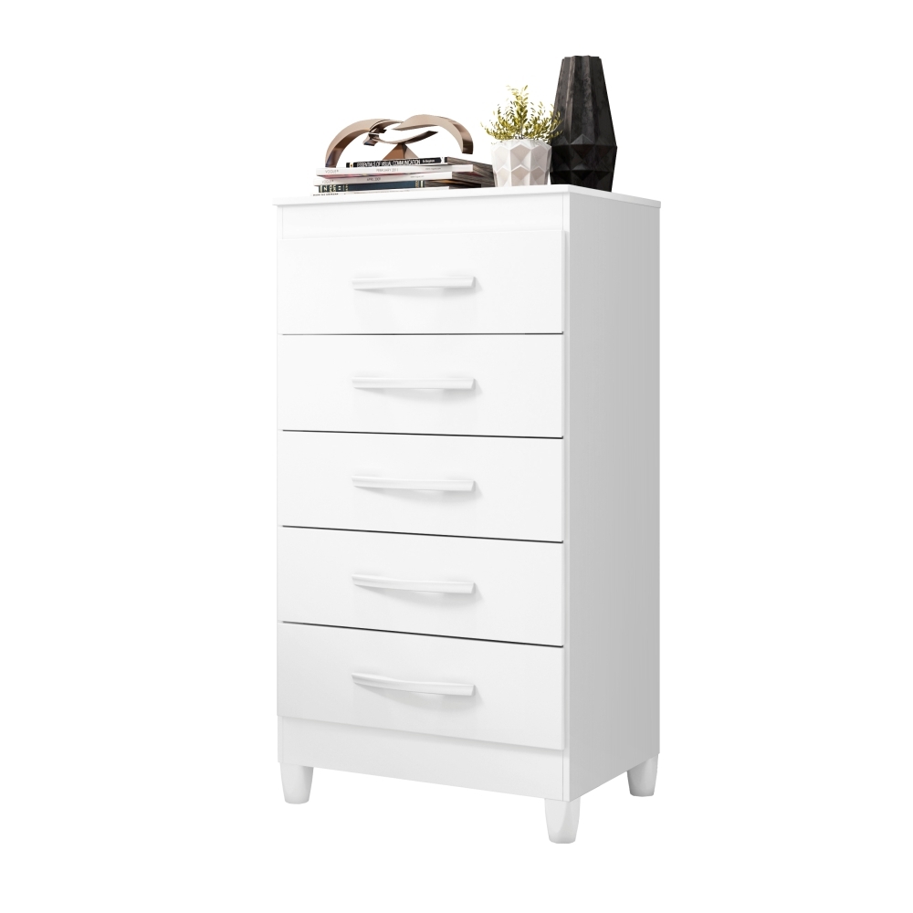 Gaveteiro Fenix Branco Flex Titanium Azul Rosa 5 Gavetas